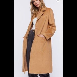 Tan Beige longline camel coat